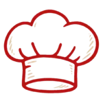 red drawing of a chef hat